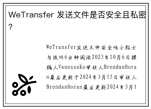 WeTransfer 发送文件是否安全且私密？